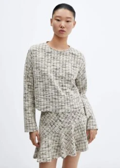 Pull-over Tweed Col Rond