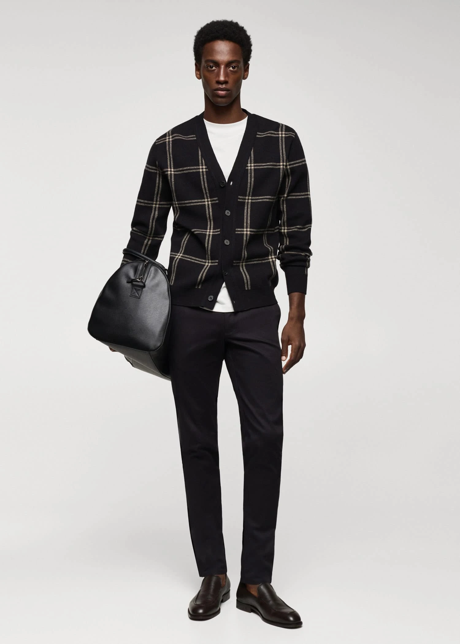 Cardigan Maille Fine Carreaux-fenêtres 4 Cardigan Maille Fine Carreaux-fenêtres – Image 2