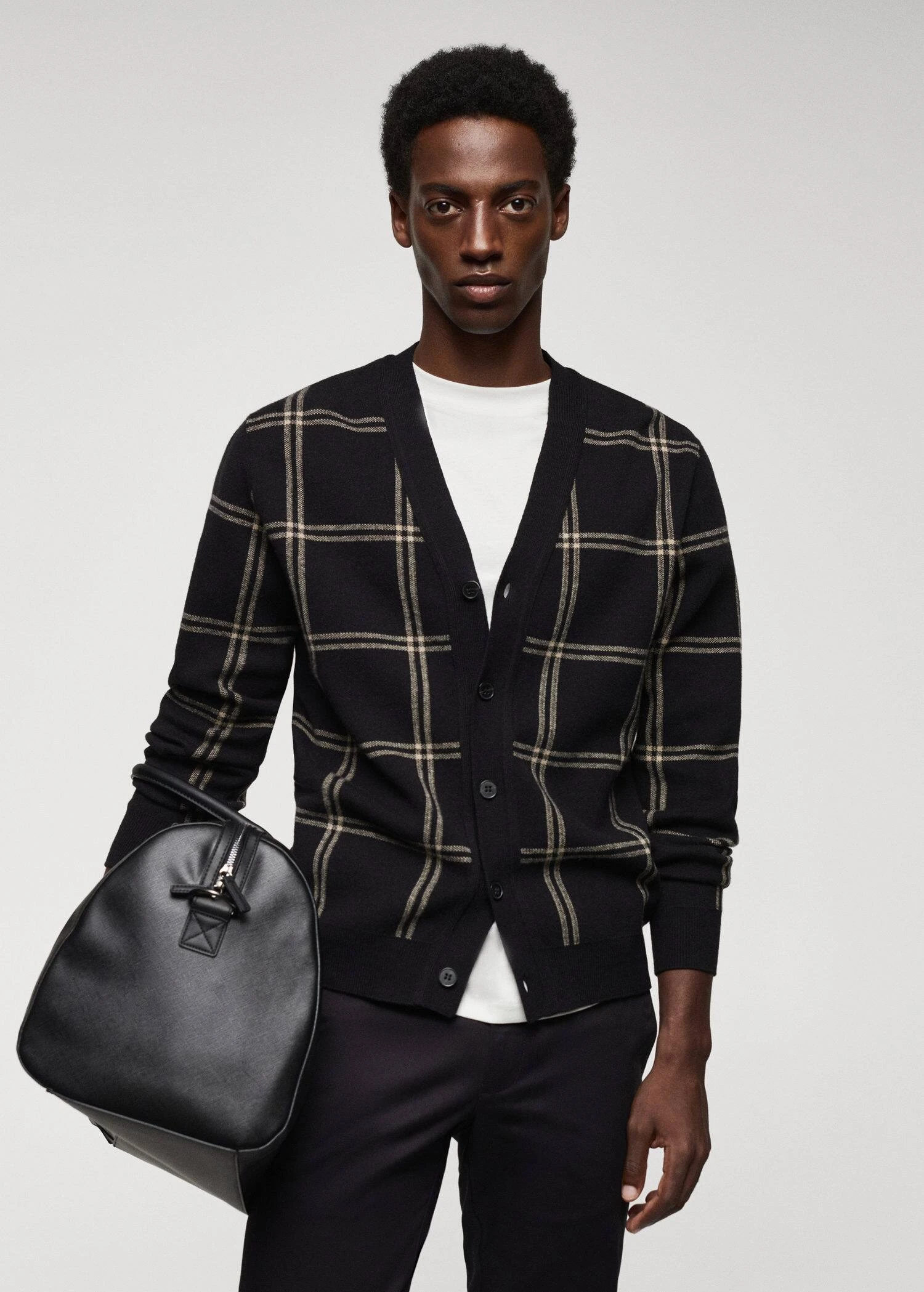 Cardigan Maille Fine Carreaux-fenêtres 3 Cardigan Maille Fine Carreaux-fenêtres