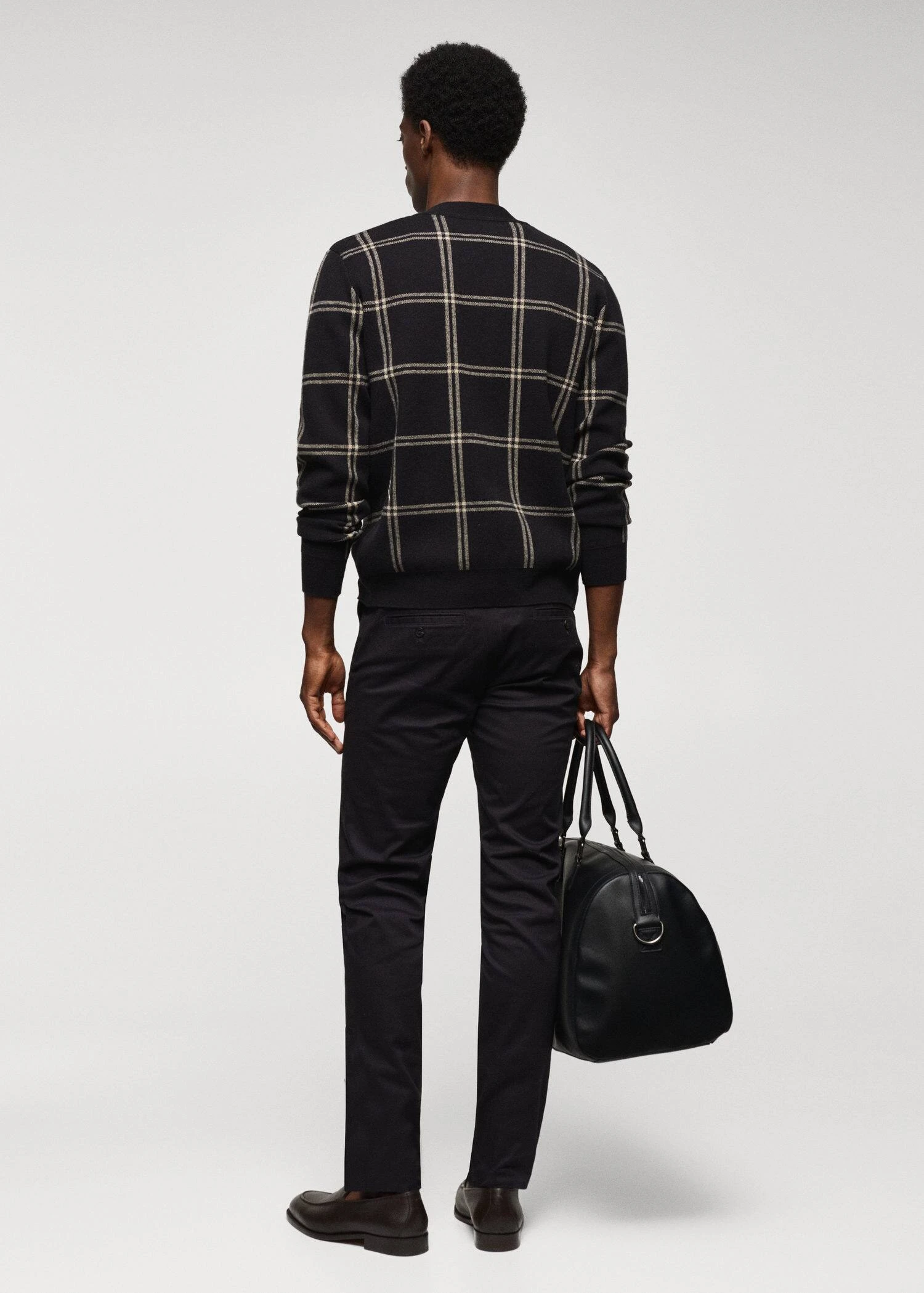 Cardigan Maille Fine Carreaux-fenêtres 5 Cardigan Maille Fine Carreaux-fenêtres – Image 3