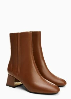 Bottines En Cuir à Talon Métallisé -Vêtements Pascher 57025977 CU