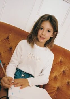 T-shirt Imprimé Détail Brodé