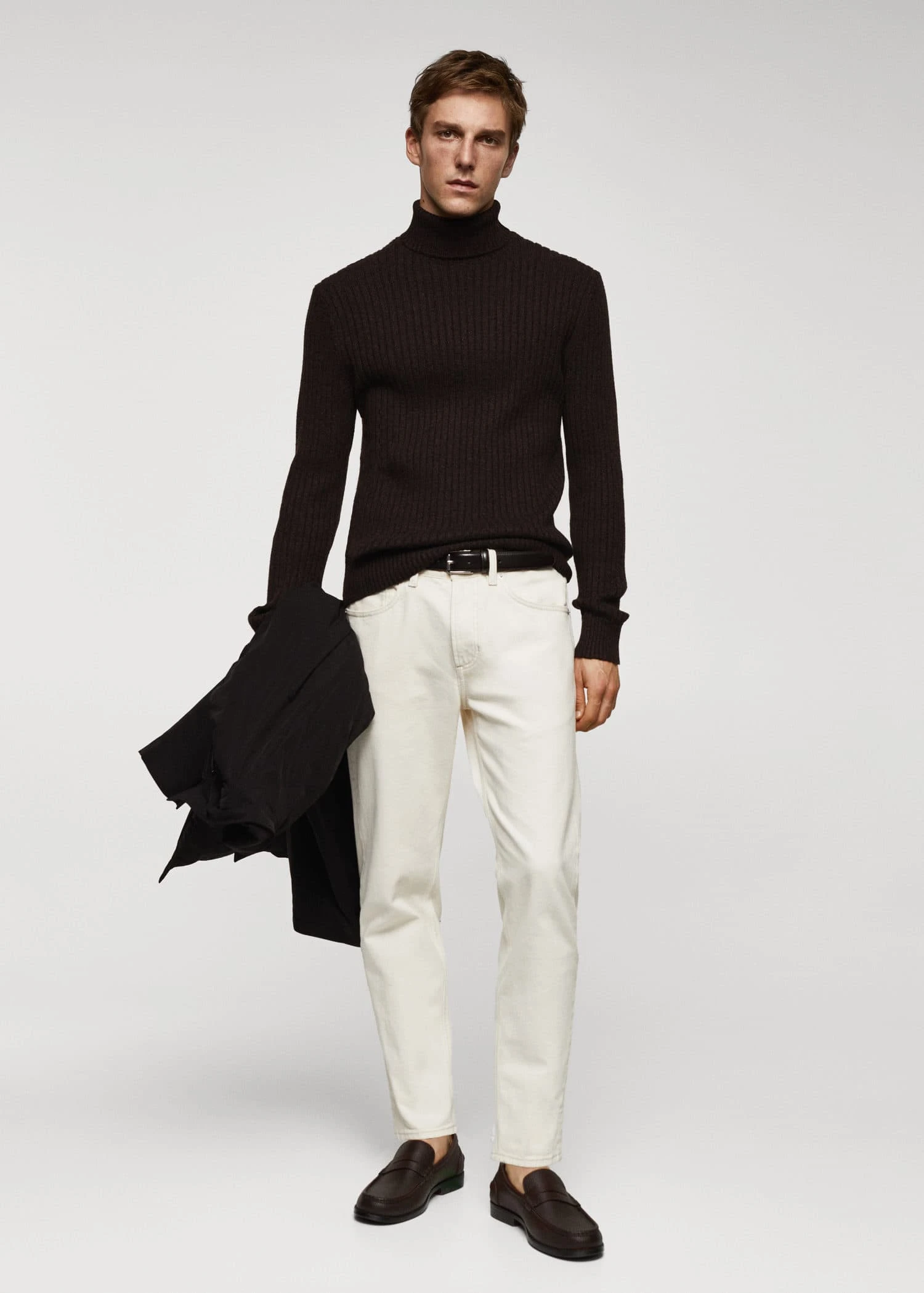 Pull-over Laine Col Montant Maille Côtelée 4 Pull-over Laine Col Montant Maille Côtelée – Image 2