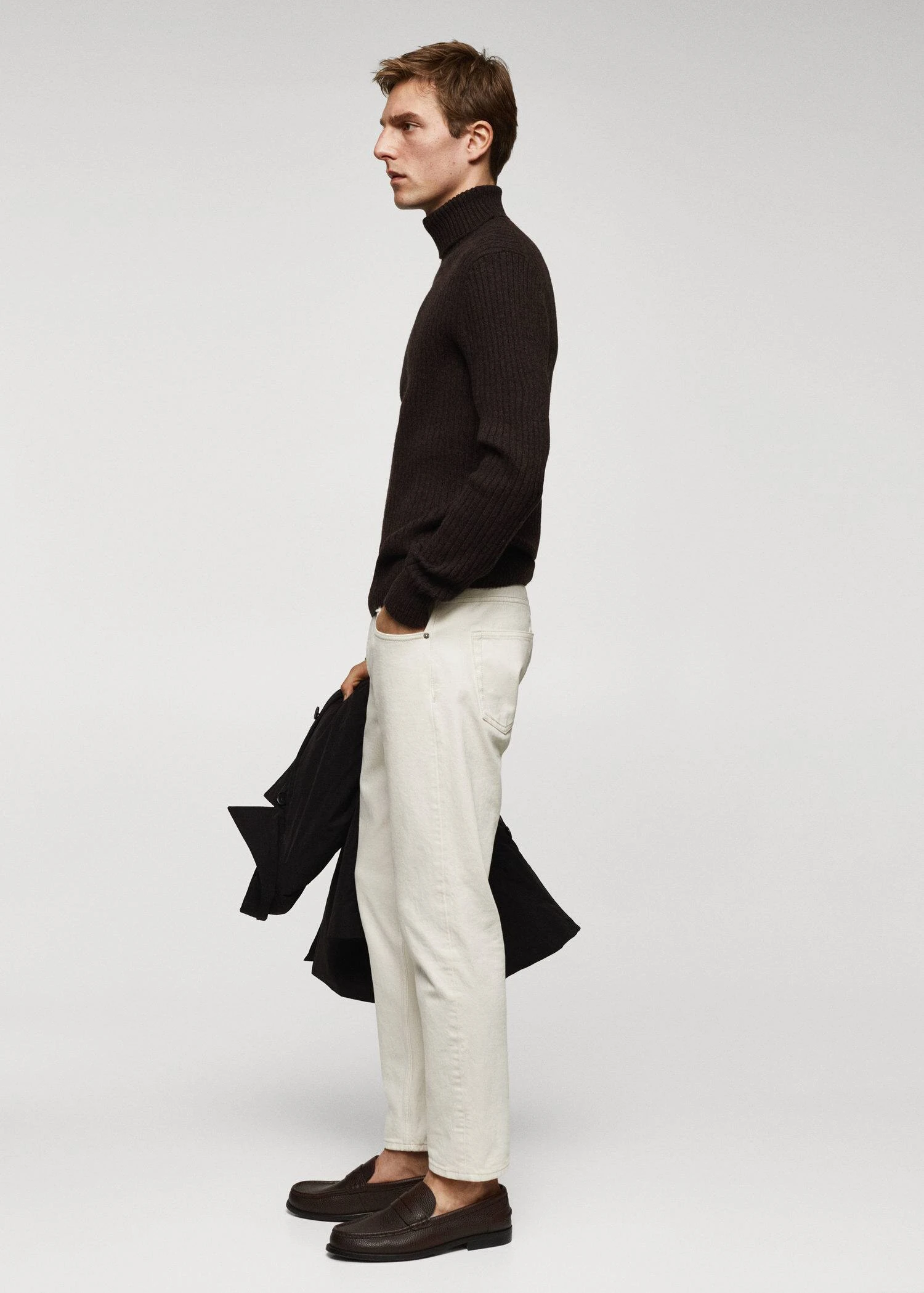 Pull-over Laine Col Montant Maille Côtelée 7 Pull-over Laine Col Montant Maille Côtelée – Image 5