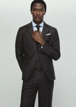 Veste Costume Croisée Laine Vierge