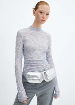 T-shirt Dentelle Col Montant