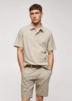 Polo 100 % Coton Structuré Rayures