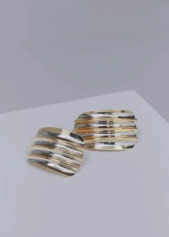 Boucles D'oreilles Maxi Relief Ondulées -Vêtements Pascher 57031179 OR