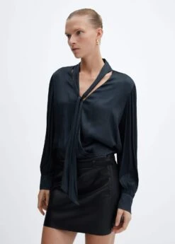Blouse Satinée Nœud