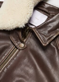 Bomber Cuir Col Imitation Mouton Retourné -Vêtements Pascher 57035986 30 D8