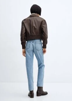Bomber Cuir Col Imitation Mouton Retourné -Vêtements Pascher 57035986 30 R