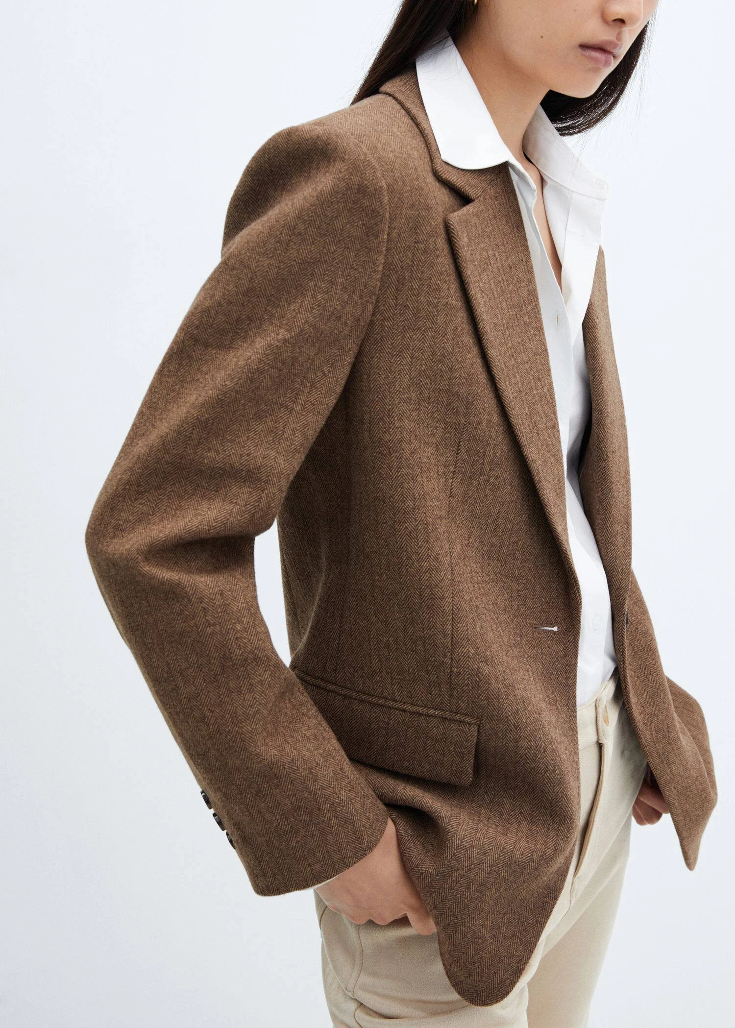 Veste De Costume à Chevrons En Laine 11 Veste De Costume à Chevrons En Laine – Image 9