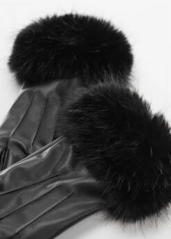 Gants Combinés Fausse Fourrure