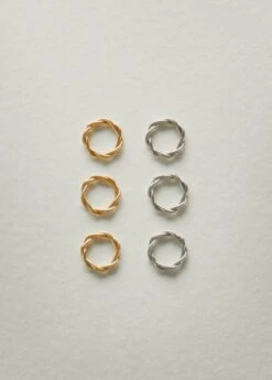 Lot 2 bagues Entrelacées -Vêtements Pascher 57040376 OR D8