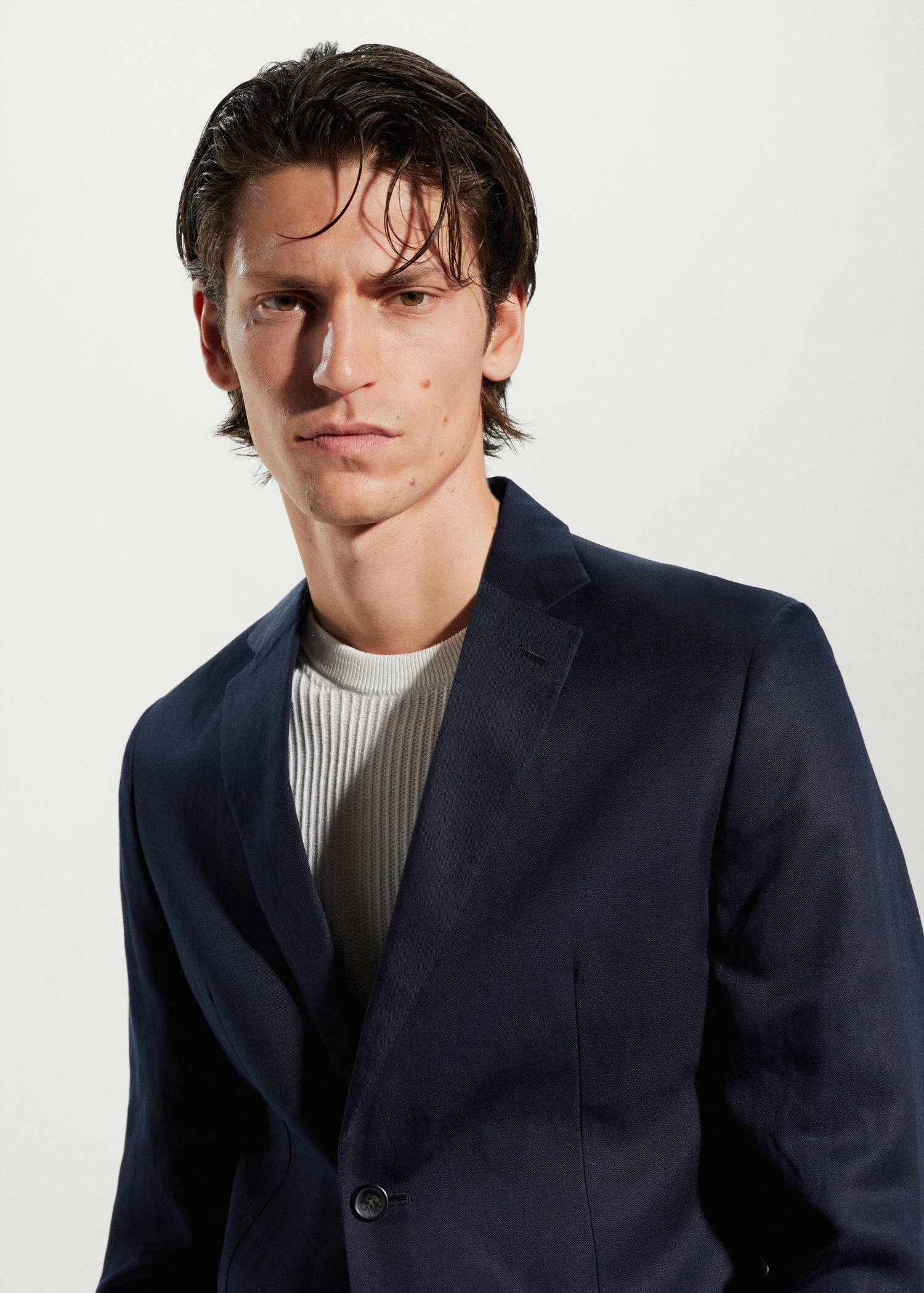 Veste De Costume Slim Fit Lin 14 Veste De Costume Slim Fit Lin – Image 12