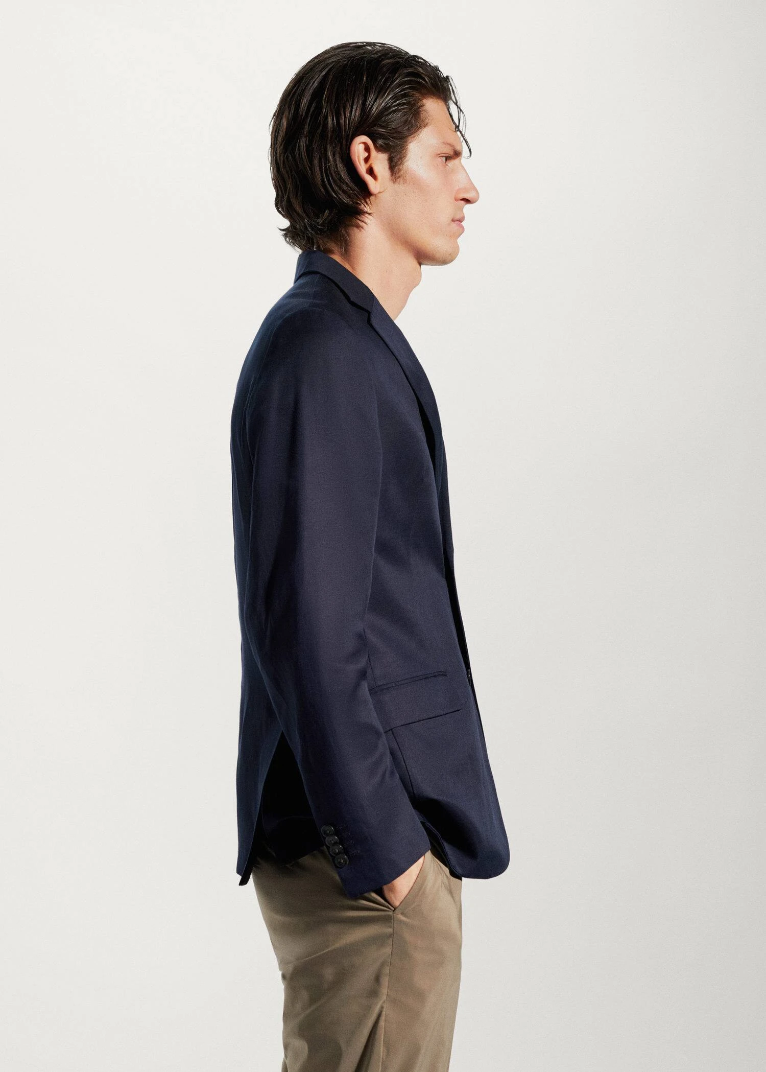 Veste De Costume Slim Fit Lin 15 Veste De Costume Slim Fit Lin – Image 13