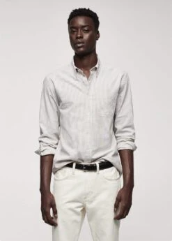 Chemise 100 % Coton Rayures Bicolores