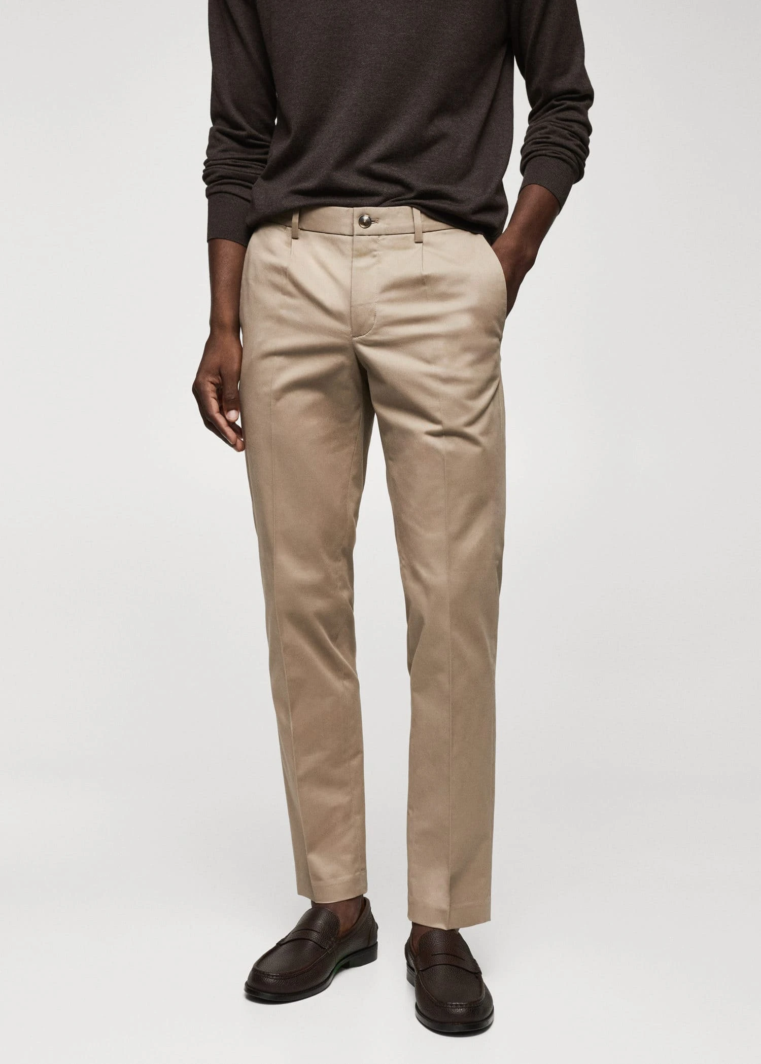 Chino Slim-fit Coton Pinces 3 Chino Slim-fit Coton Pinces