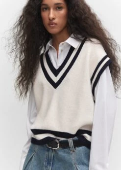 Gilet Col V Contrasté -Vêtements Pascher 57044398 05 D1