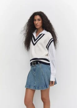 Gilet Col V Contrasté -Vêtements Pascher 57044398 05 D2