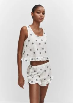 Top Pyjama Brodé Fleurs -Vêtements Pascher 57044430 02