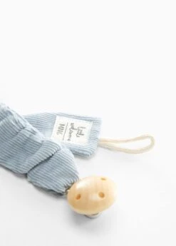 Attache-tétine Broche Velours Côtelé