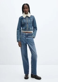 Veste En Jean Col Imitation Mouton Retourné -Vêtements Pascher 57046716 DI 99999999 01