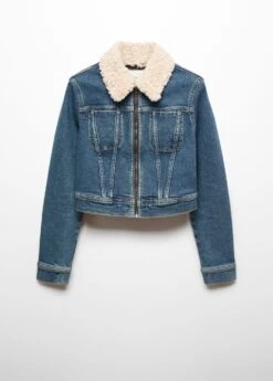 Veste En Jean Col Imitation Mouton Retourné -Vêtements Pascher 57046716 DI B