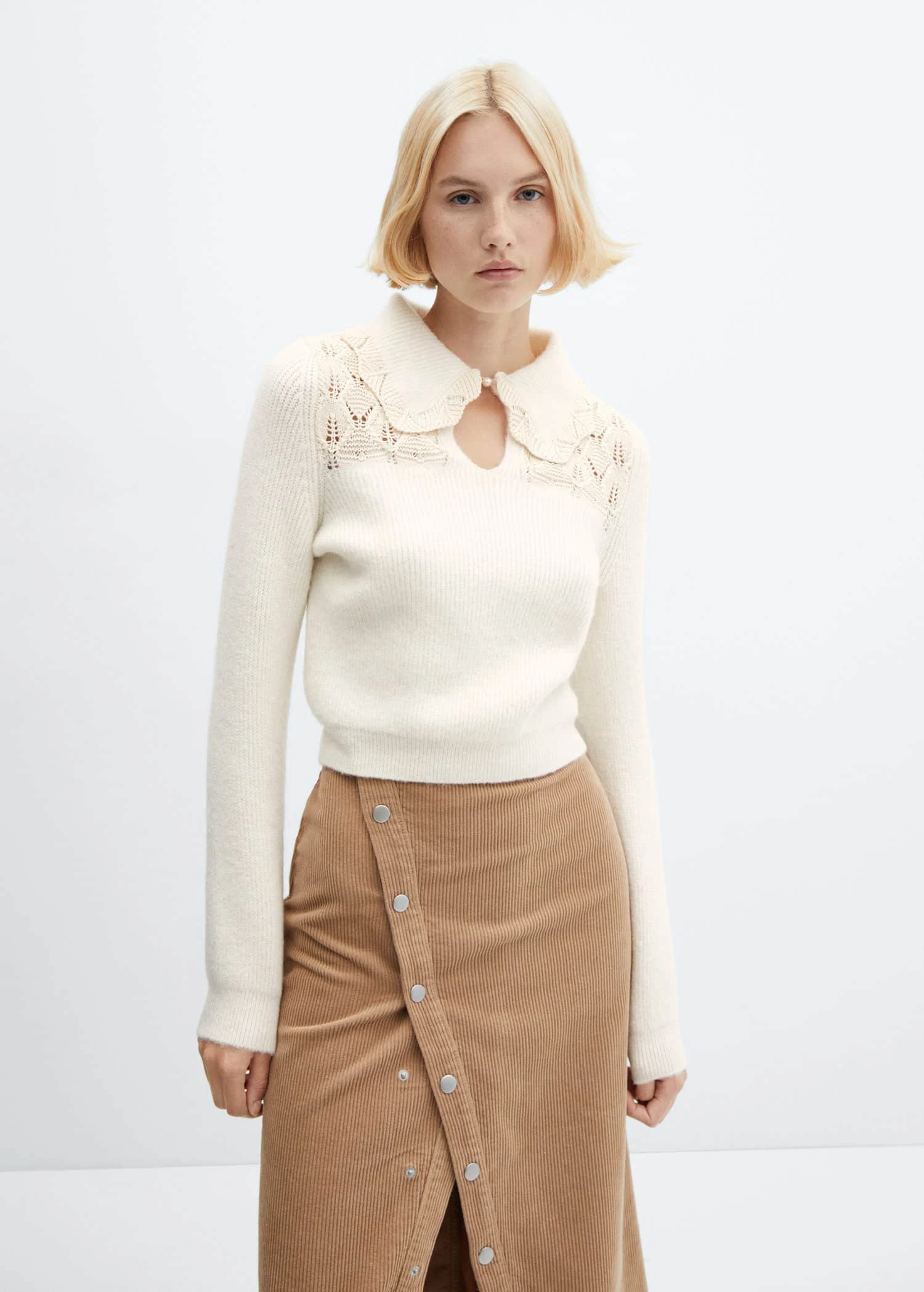 Pull-over Col Maille Ajourée 3 Pull-over Col Maille Ajourée