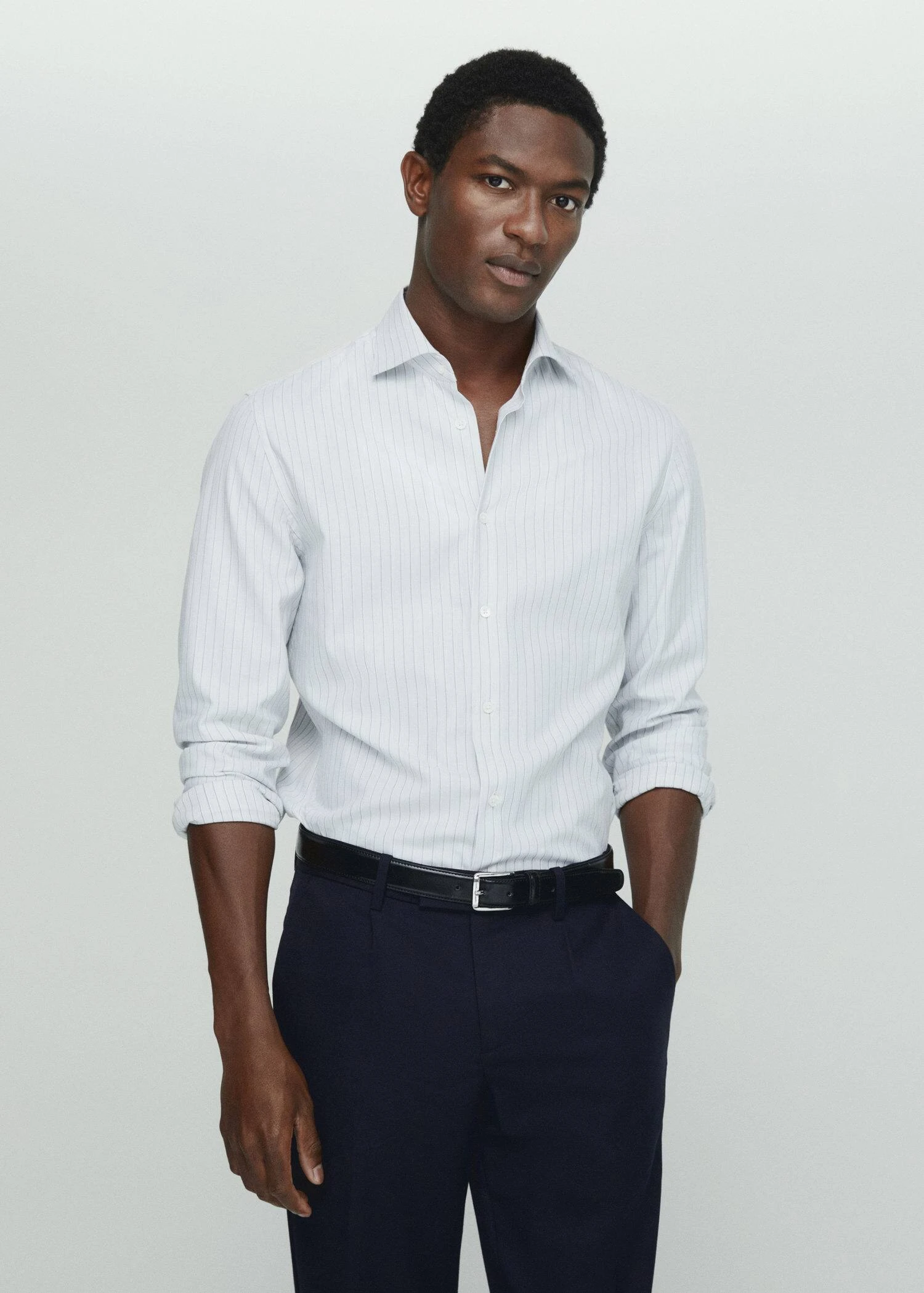 Chemise Structurée Fines Rayures 3 Chemise Structurée Fines Rayures