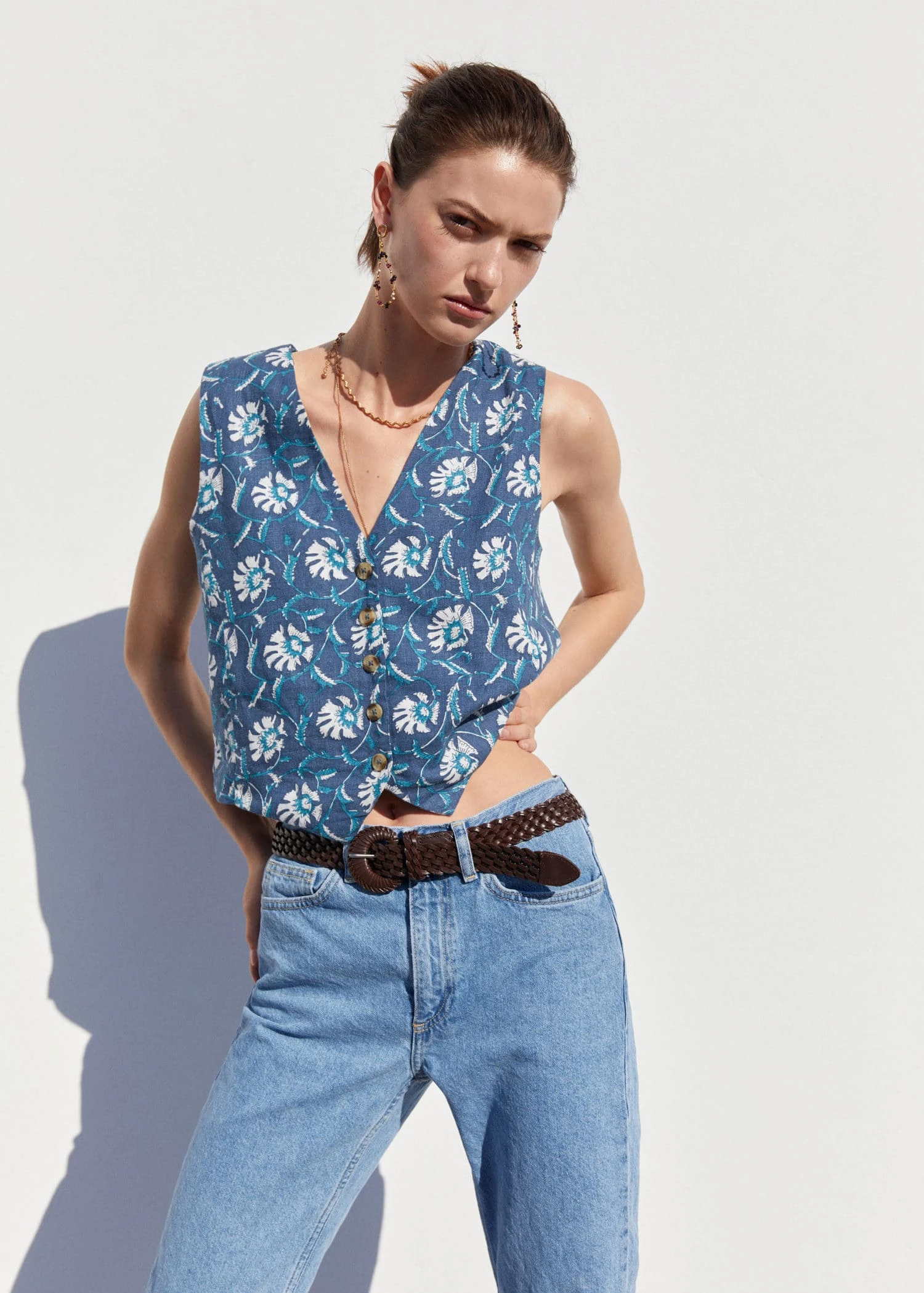 Gilet Lin Fleuri 3 Gilet Lin Fleuri