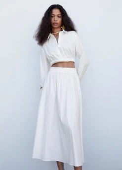 Jupe Longue Avec Détail à Pinces -Vêtements Pascher 57050470 01 D1