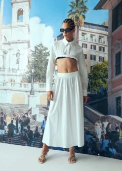 Jupe Longue Avec Détail à Pinces -Vêtements Pascher 57050470 01 D6