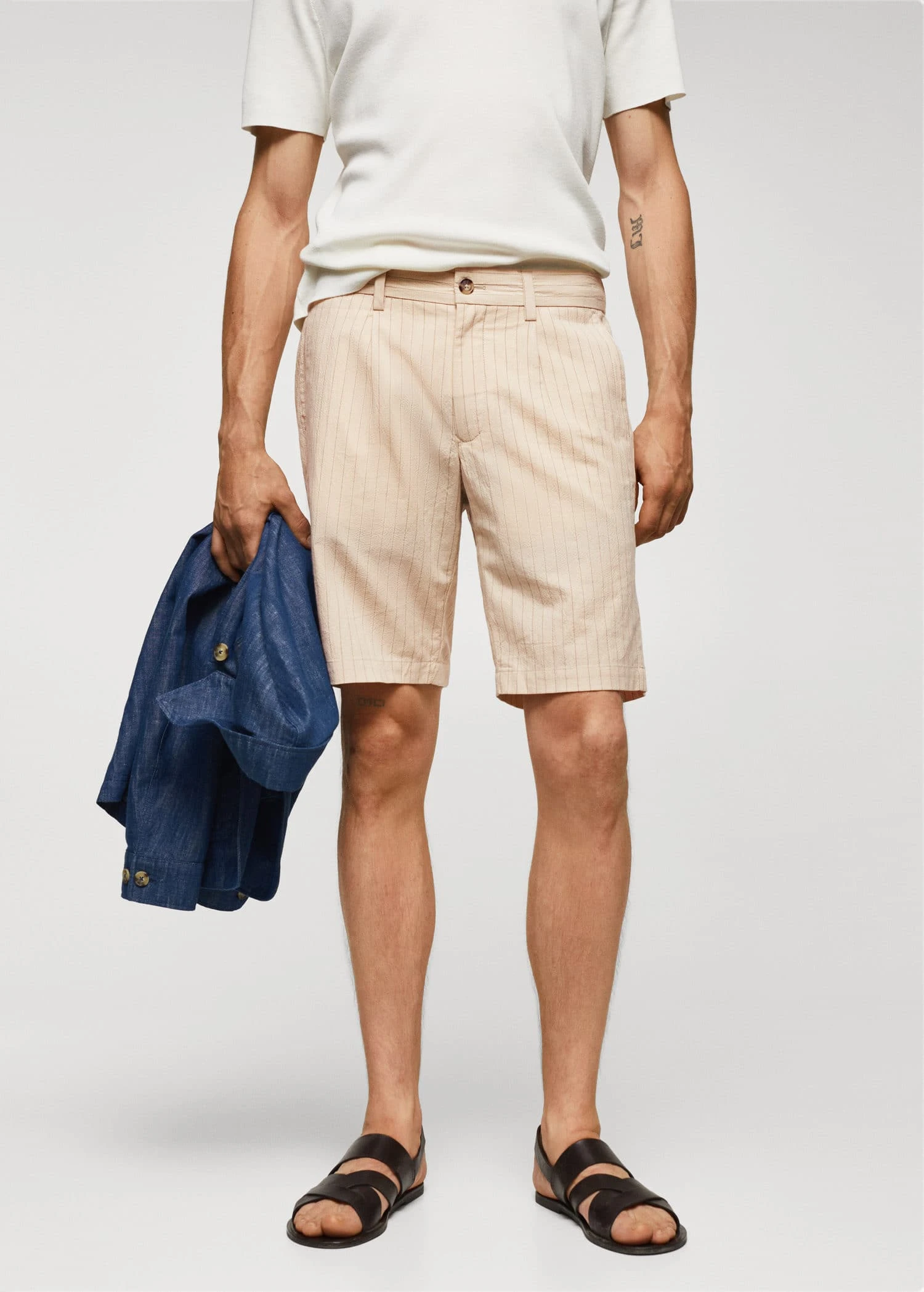 Bermuda Seersucker Fines Rayures 3 Bermuda Seersucker Fines Rayures