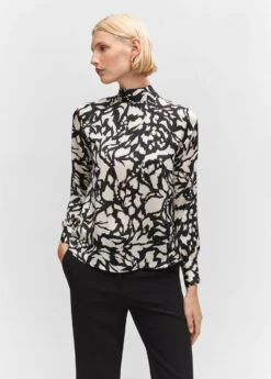 Blouse Col Montant Nœud