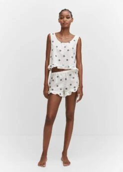 Short Pyjama Brodé Fleurs 11 Short Pyjama Brodé Fleurs -Vêtements Pascher 57054430 02 99999999 01