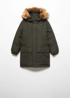 Anorak Long Capuche Fausse Fourrure