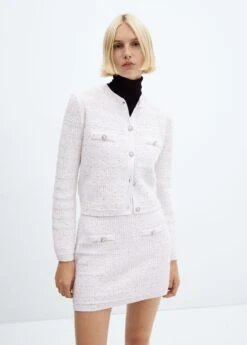 Cardigan Tweed Bouton Bijou 24 Cardigan Tweed Bouton Bijou -Vêtements Pascher 57059088 05