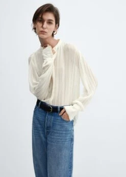 Blouse Plissée Semi-transparente