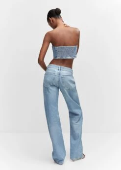 Top Style Corset En Jean Détails Brillants -Vêtements Pascher 57062894 TM R