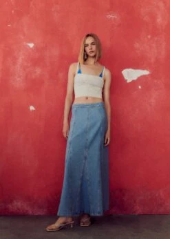 Jupe Longue En Jean Coutures 15 Jupe Longue En Jean Coutures -Vêtements Pascher 57062896 TC D6