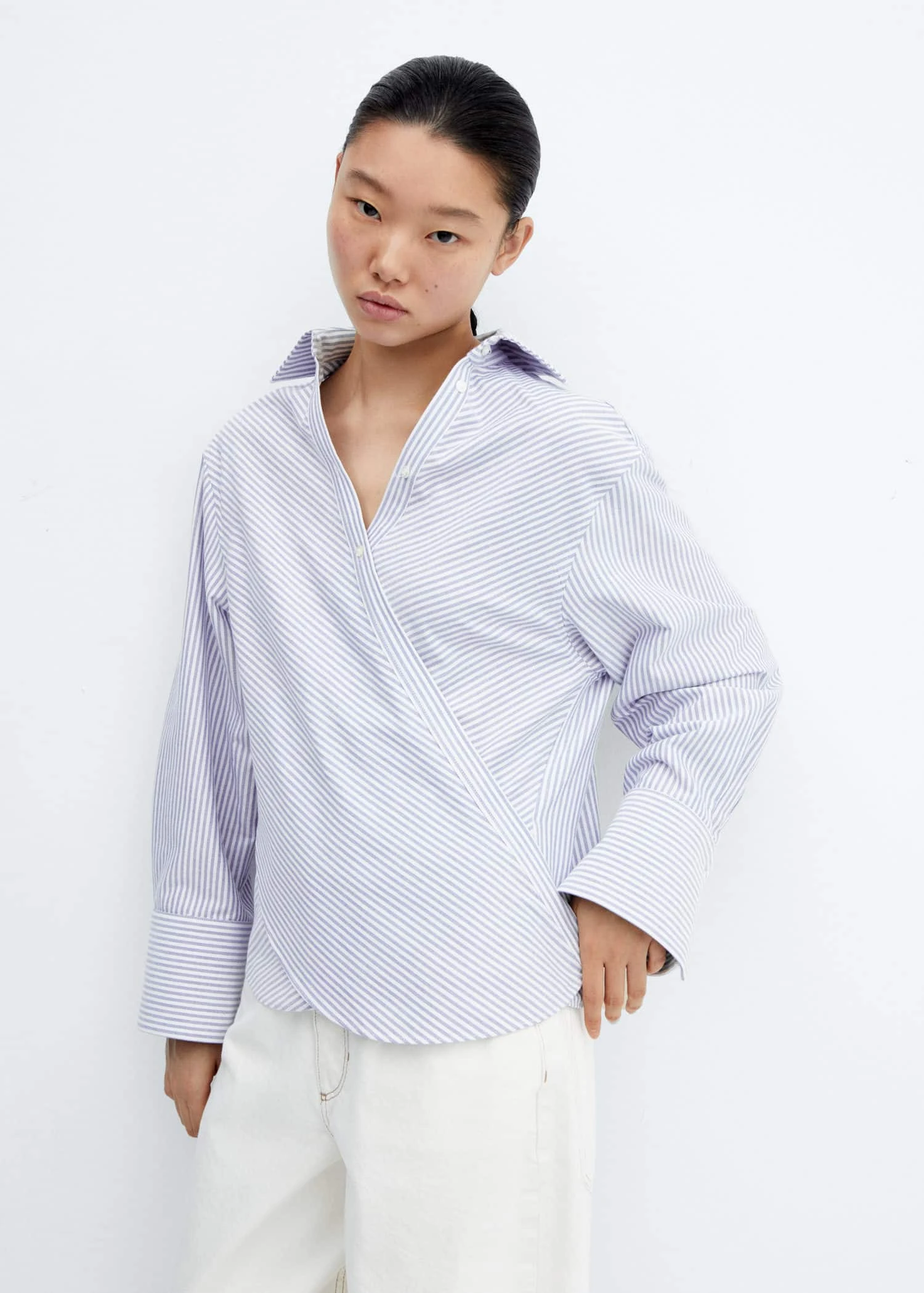 Blouse Coton Cache-cœur Rayures 3 Blouse Coton Cache-cœur Rayures