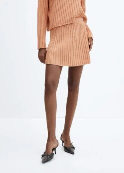 Jupe évasée Maille Côtelée