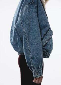 Veste Bomber En Jean Imitation Mouton Retourné -Vêtements Pascher 57067753 TO D6