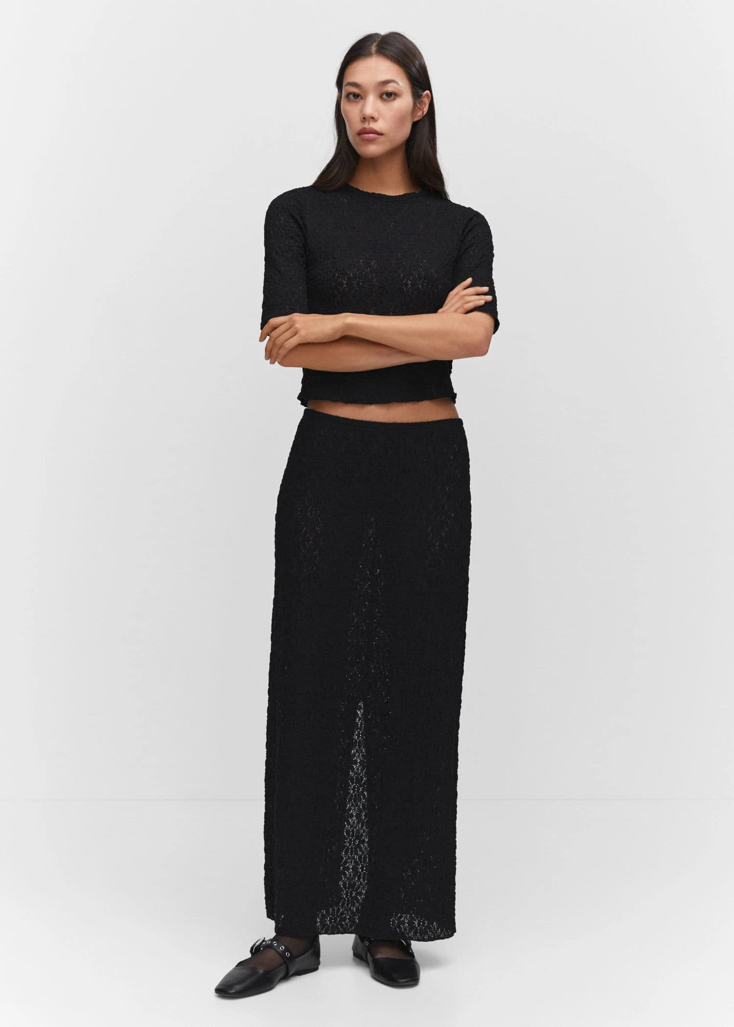 Jupe Texturée Fendue 4 Jupe Texturée Fendue – Image 2