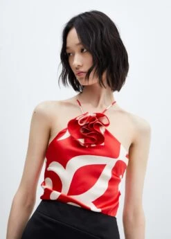 Top Satiné Imprimé Fleur Décorative -Vêtements Pascher 57073821 70 D1