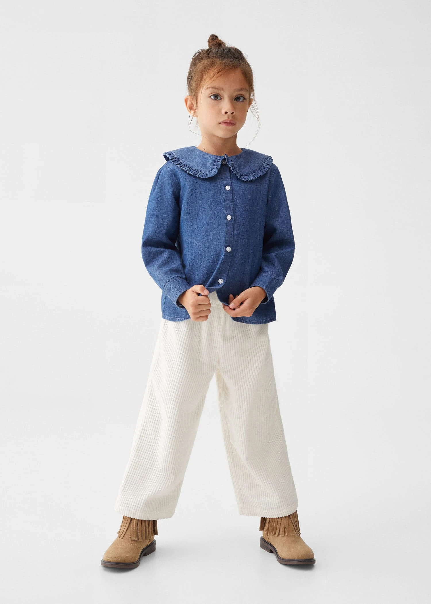 Chemise Denim Col Claudine 4 Chemise Denim Col Claudine – Image 2