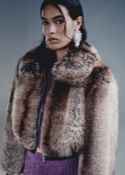 Veste Bomber Crop Fausse Fourrure -Vêtements Pascher 57077747 30 D6