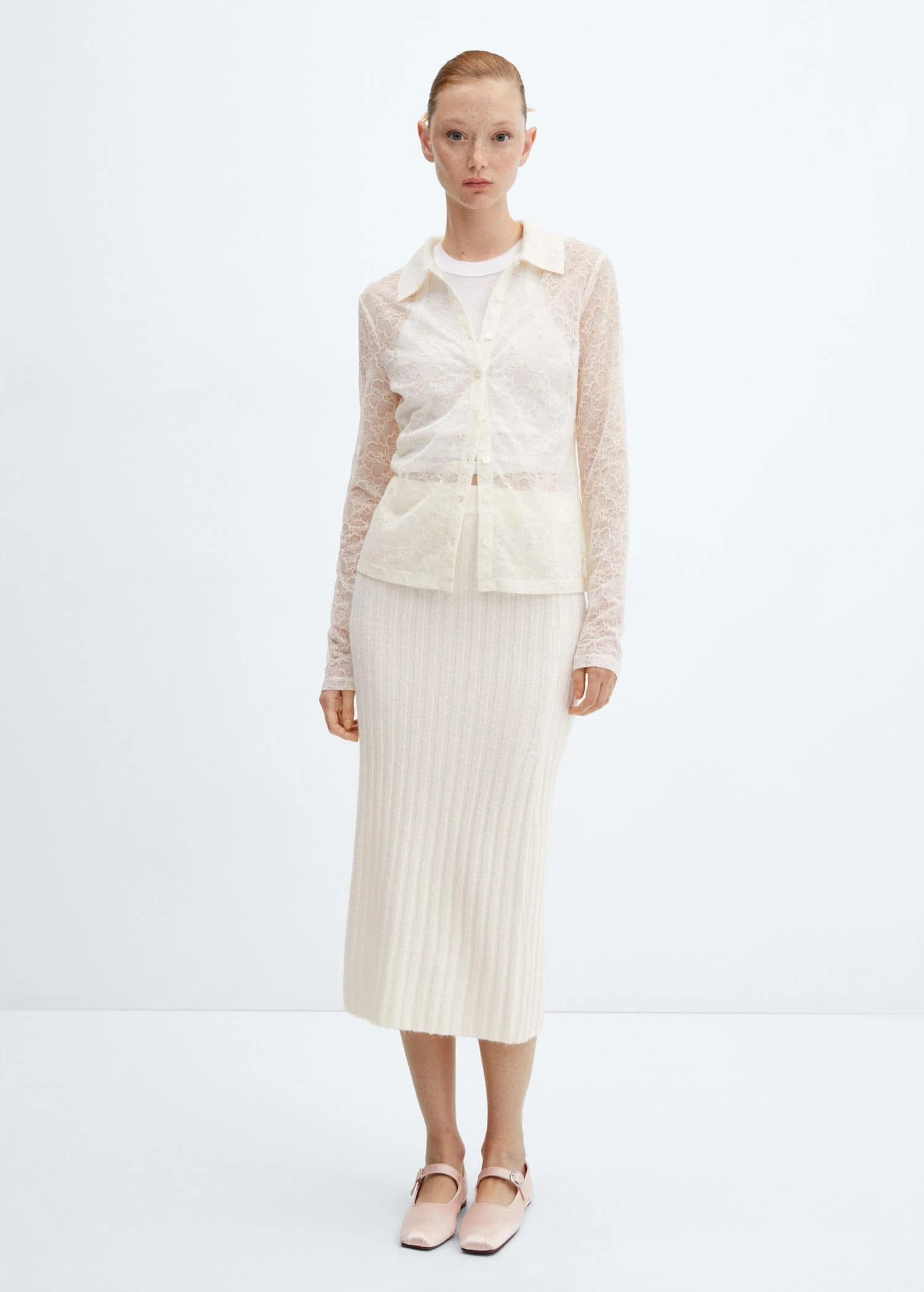 Chemise Dentelle Semi-transparente 4 Chemise Dentelle Semi-transparente – Image 2