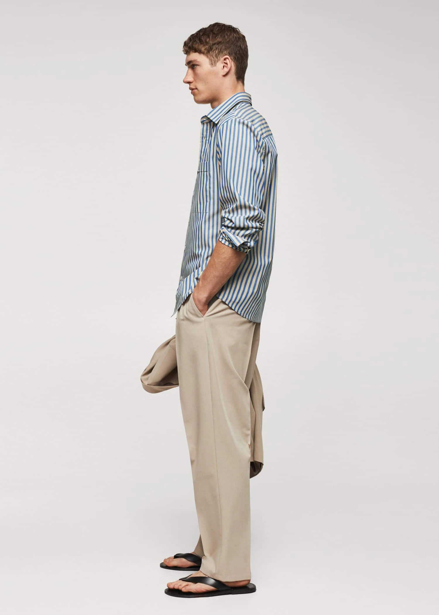 Chemise Rayures Bicolores 100 % Coton 7 Chemise Rayures Bicolores 100 % Coton – Image 5